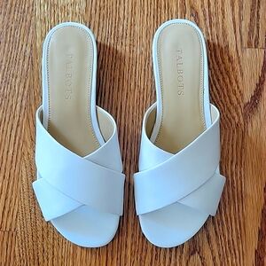 Talbots ivory Sailor slides
